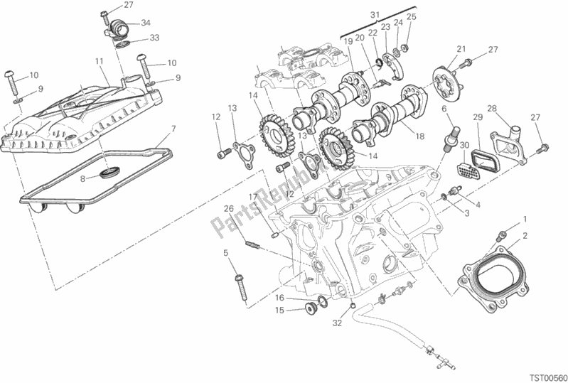 All parts for the Vertical Cylinder Head - Timing of the Ducati Superbike 959 Panigale ABS USA 2016